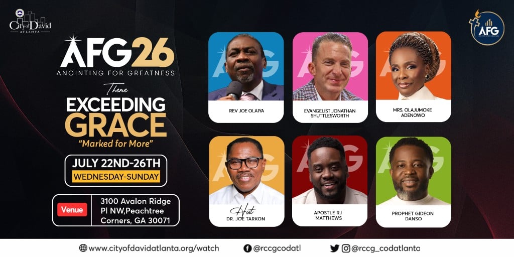 AFG 26 Anointing For Greatness — Exceeding Grace, July 22–26